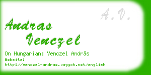 andras venczel business card