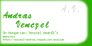 andras venczel business card